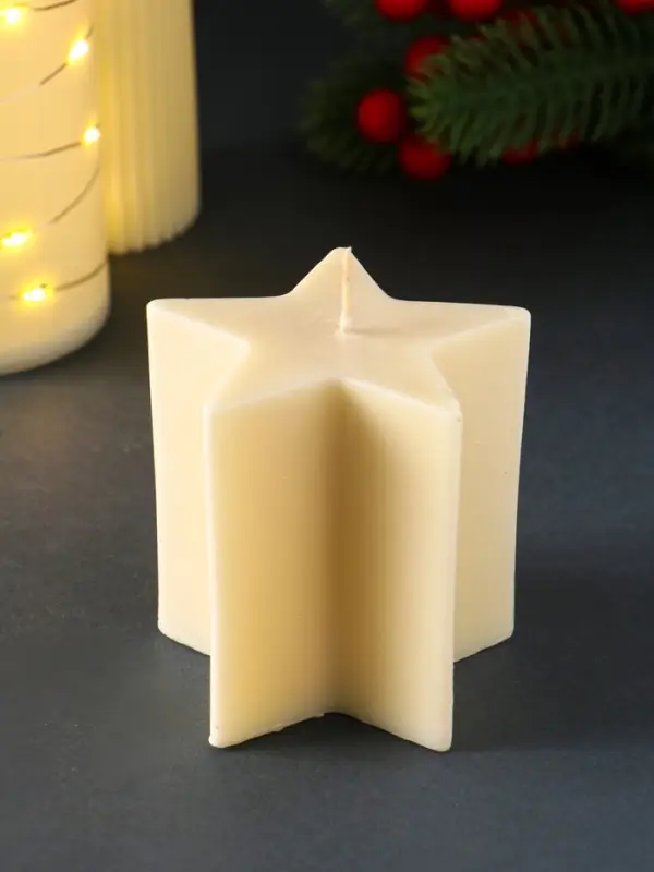 Свеча "Большая звезда" 75*75*75мм, белая