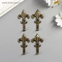 Крючок металл "Геральдическая лилия" бронза 4,6х2,5х1 см