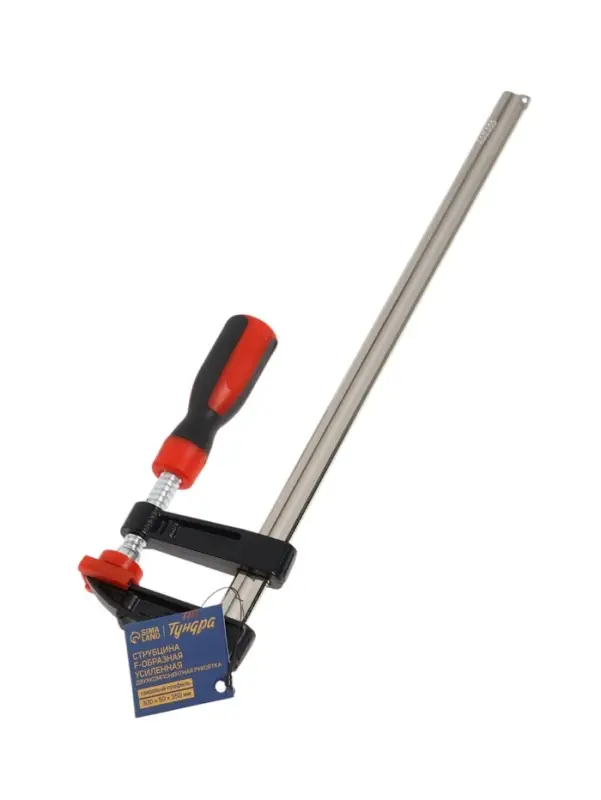 Струбцина F-образная усиленная ТУНДРА, тавровый профиль, 2К рукоятка, 300&times;50&times;350 мм