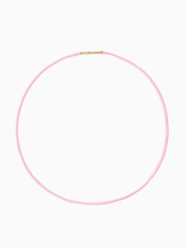 Шнурок вощеный 40см d=2 мм, винтовой замок, нейлон, цвет розовый с золотом