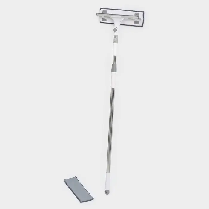 Окномойка с насадкой из микрофибры, фиксатор, стальная телескопическая ручка, 28,5×8,5×85(135) см Окномойка с насадкой из микрофибры, фиксатор, стальная телескопическая ручка, 28,5×8,5×85(135) см