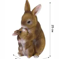 Садовая фигура из полистоуна &laquo;Заячьи объятия&raquo;, 25&times;13&times;12 см