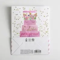 Пакет подарочный ламинированный, упаковка, «Happy Birthday», S 12 х 15 х 5.5 см