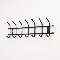Вешалка настенная на 7 крючков, 69&times;21.5 см, чёрная