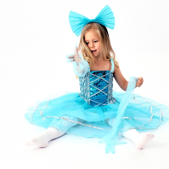 Карнавальный костюм  Карнавальный костюм "Милая Мальвина" рост 104-134 см, платье, перчатки, гольфы, ободок