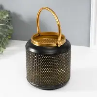 Металлический подсвечник-фонарь на 1 свечу &laquo;Зерно&raquo;, d=5 см, 15&times;15&times;17.5 см