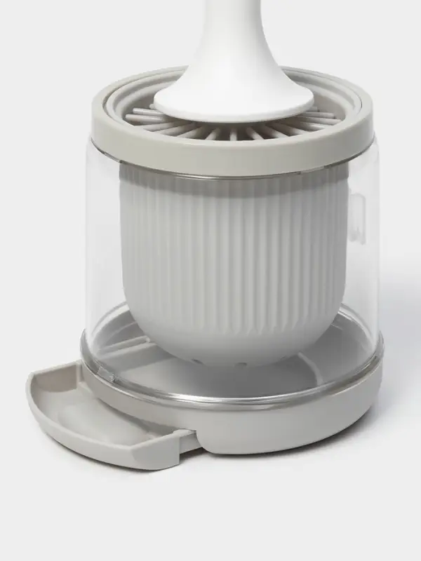 Ёршик для унитаза SAVANNA, настенный, силиконовый, с ёмкостью для моющего средства, 10.5&times;10.5&times;41 см, белый