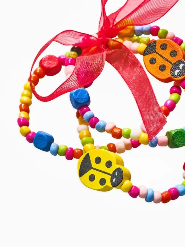 Браслеты детские &laquo;Выбражулька. Бант, божья коровка&raquo;, d=4 см, набор 3 шт. разноцветный