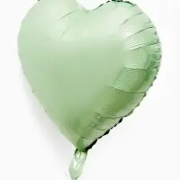 Воздушные шары фольгированные 17" "Сердце" цвет зеленый сатин, набор 5 штук