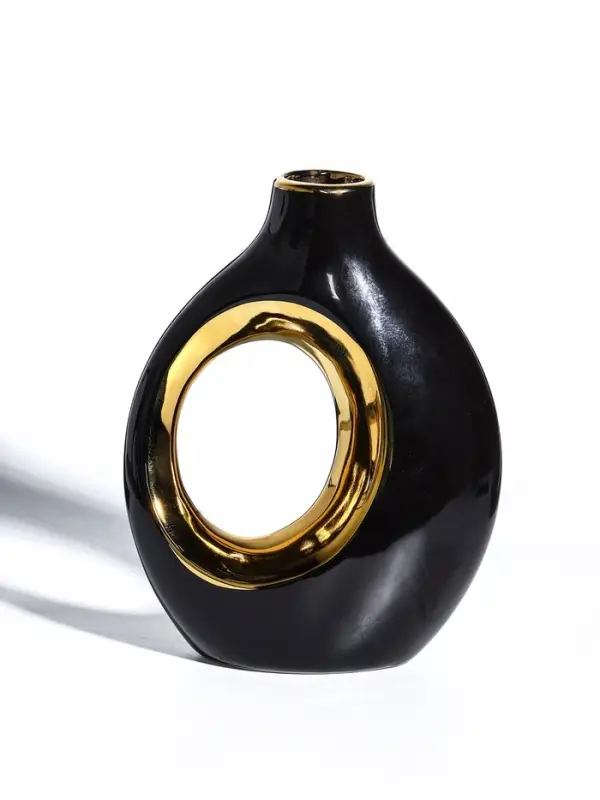 Ваза керамика настольная Ваза керамика настольная "Лари" (набор 2 шт) 22х20 d-4 см, чёрный