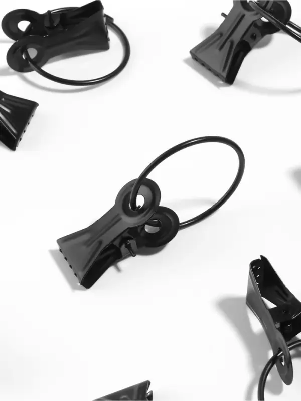 Кольцо для карниза, с зажимом, d=32/36 мм, 20 шт., чёрное