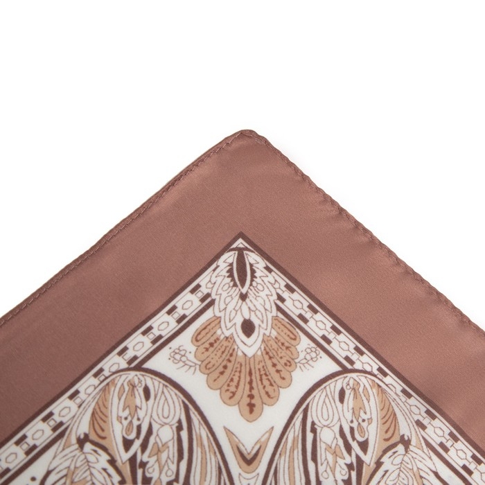 Платок текстильный, цвет бежевый, размер 58х58 Платок текстильный, цвет бежевый, размер 58х58