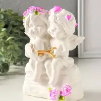 Фигурка гипс &laquo;Ангелочки с замком и ключиком&raquo;, 16&times;11 см, белый с росписью