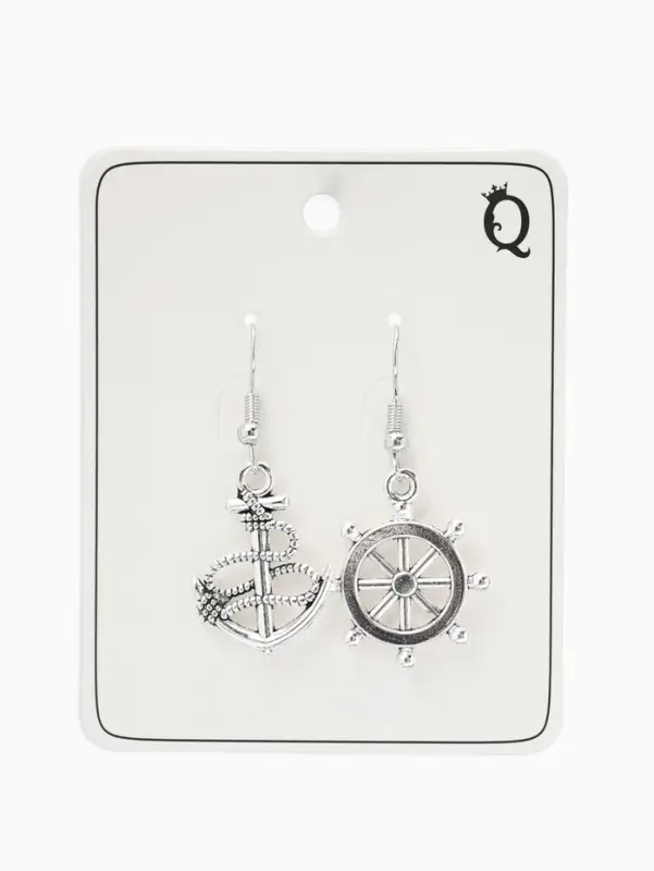 Серьги металл &laquo;Морячка&raquo;, цвет чернёное серебро