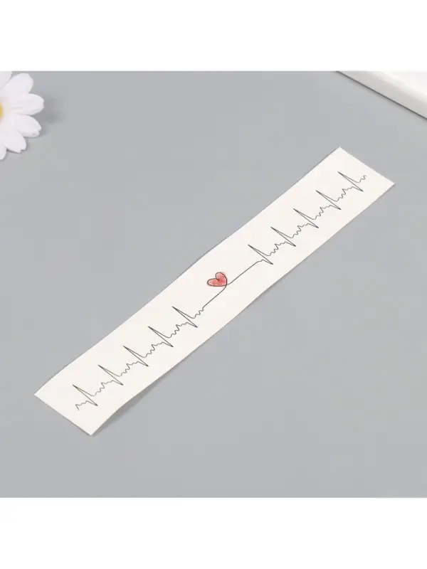 Переводная тату на тело чёрно-красная «Браслет. Сердцебиение», 20×3 см