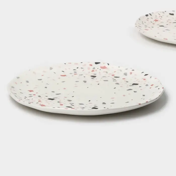 Тарелки Magistro Terazzo, d=27 см, набор 2 шт., фарфор, белые