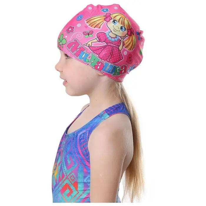 Шапочка для плавания детская ONLYTOP «Милашка», тканевая, обхват 46-52 см