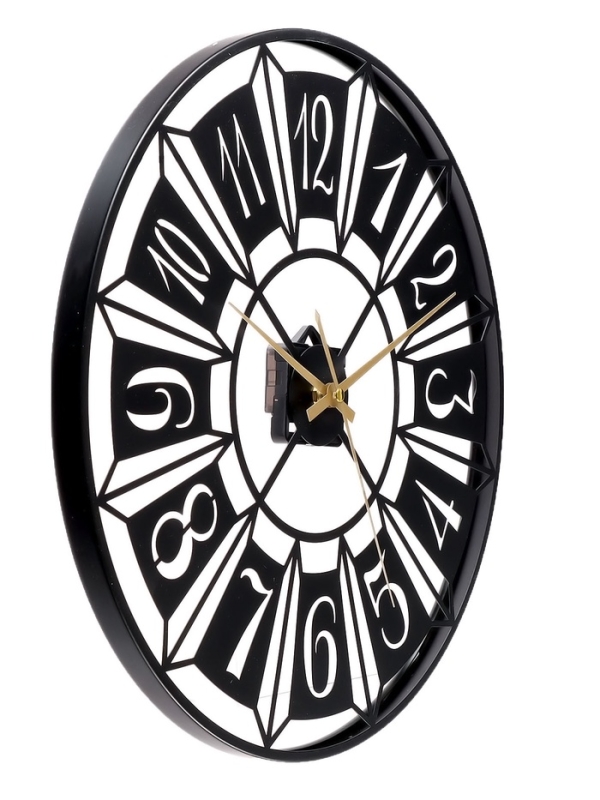 Часы настенные интерьерные «Гармошка», плавный ход, d-40 см, черные Часы настенные интерьерные «Гармошка», плавный ход, d-40 см, черные