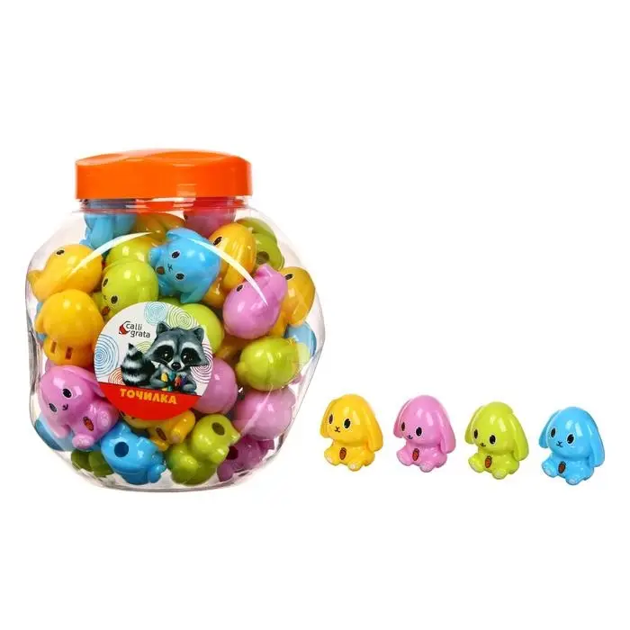 Точилка с контейнером «Зайка», МИКС Точилка с контейнером «Зайка», МИКС