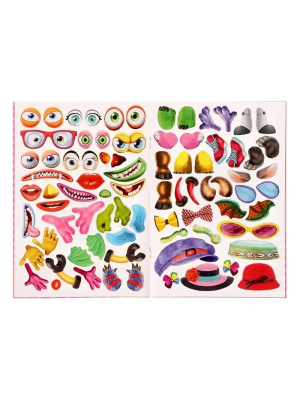 Книга с наклейками, сделай своего чудика &laquo;Каруселькина&raquo;