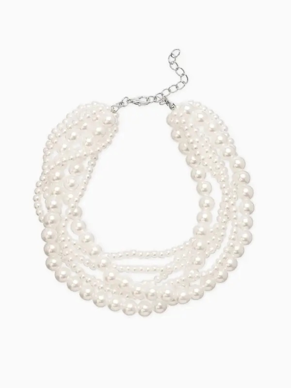 Обвес на штаны  Обвес на штаны "Бусины жемчужные", цвет белый в серебре 25+удл