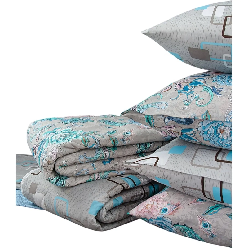 Набор спальный Летний 1,5сп (одеяло, 2 нав.-70х70, простынь- ПЭ 100%), микс