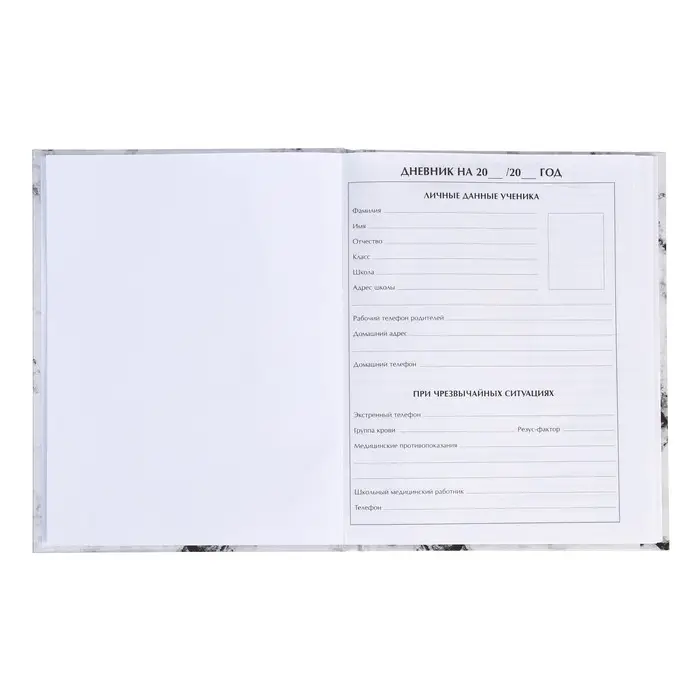 Дневник универсальный для 1-11 классов, "Мрамор СВЕТЛЫЙ", твердая обложка 7БЦ, глянцевая ламинация, 40 листов