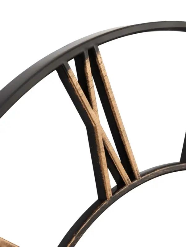 Часы настенные интерьерные, Лофт, бесшумные, плавный ход, d=47.5 см, корпус чёрный с бронзой