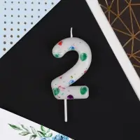 Свеча для торта, цифра «2», 5,5 х 8 см Свеча для торта, цифра «2», 5,5 х 8 см