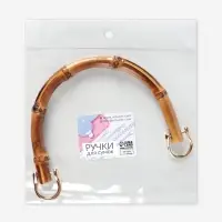 Ручка для сумки, бамбук, с полукольцами, 13.5&times;10.5 см, цвет бежевый/золотой