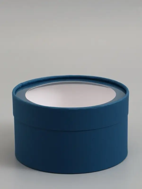 Подарочная коробка, морской, завальцованная с окном, 18 х 10 см