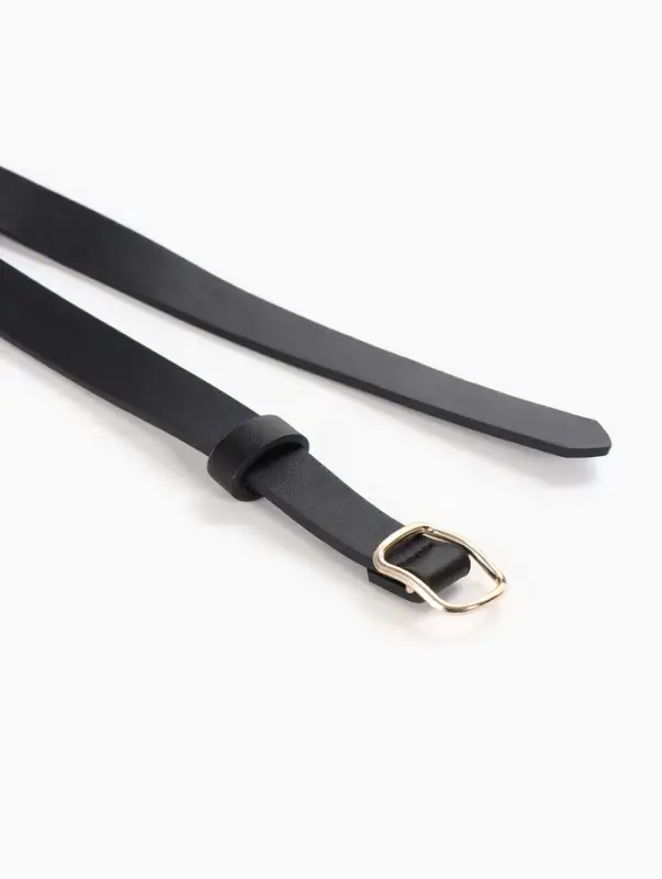 Ремень женский, 1.8&times;105 см, золотистая пряжка, чёрный