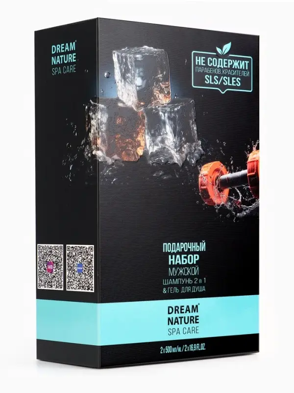 Подарочный набор мужской DREAM NATURE SPA CARE  Подарочный набор мужской DREAM NATURE SPA CARE "Сила льда": шампунь 2 в 1 и гель для душа, по 500 мл