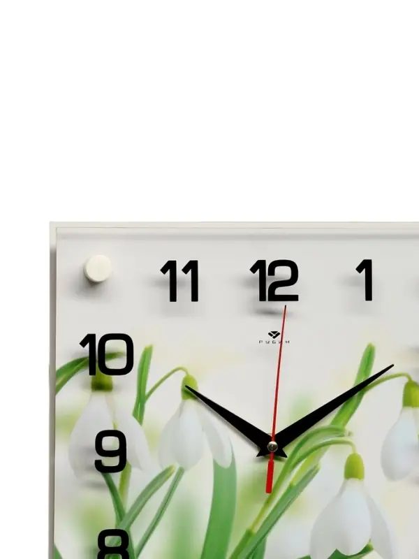 Часы настенные: Цветы, &laquo;Подснежники&raquo;, бесшумные, 25&times;25 см