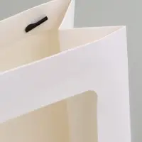 Пакет подарочный, с окном, 20&times;15&times;10 см, белый