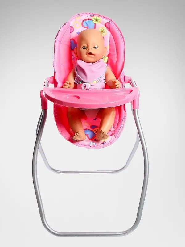 Стульчик для кормления кукол до 40 см, трансформер 3 в 1: стульчик, качели, переноска