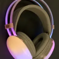 Наушники беспроводные, полноразмерные, Mybit W-33, RGB подсветка, Bluetooth 5.3, 800 мАч, Type-C, RGB подсветка, розовые