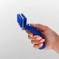 Пуходёрка, 10&times;15 см, с самоочисткой, пластик, синяя