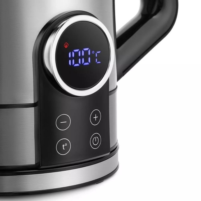 Чайник электрический Kitfort КТ-6660, металл, 1,7 л, 2200 Вт, LED-дисплей, серебристый Чайник электрический Kitfort КТ-6660, металл, 1,7 л, 2200 Вт, LED-дисплей, серебристый