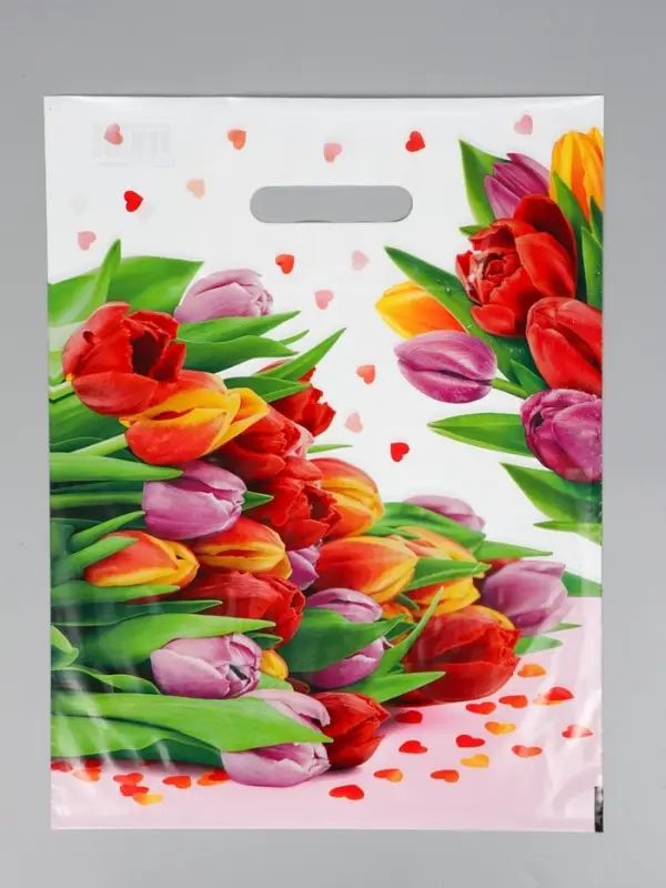 Пакет "Март", полиэтиленовый с вырубной ручкой, 31х40 см, 60 мкм