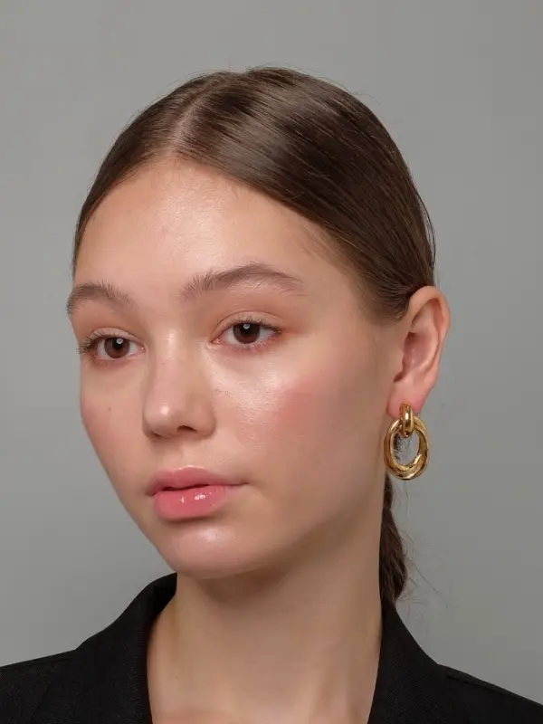 Серьги металл &laquo;Геометрия&raquo;, овалы переплетённые, цвет золото