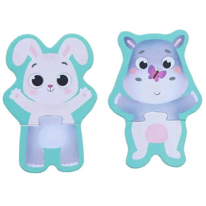 Пазлы 2 в 1 «Весёлые зверята», 100 вариантов, 10 пазлов, 20 деталей Пазлы 2 в 1 «Весёлые зверята», 100 вариантов, 10 пазлов, 20 деталей