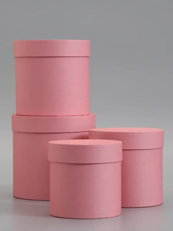 Набор шляпных коробок  4 в 1 "Пудра", 18 &times; 18 ‒14 &times; 14 см