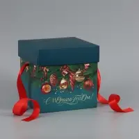 Коробка подарочная, набор 3 шт. &laquo;Новогодняя классика&raquo;, 15&times;15&times;15 см