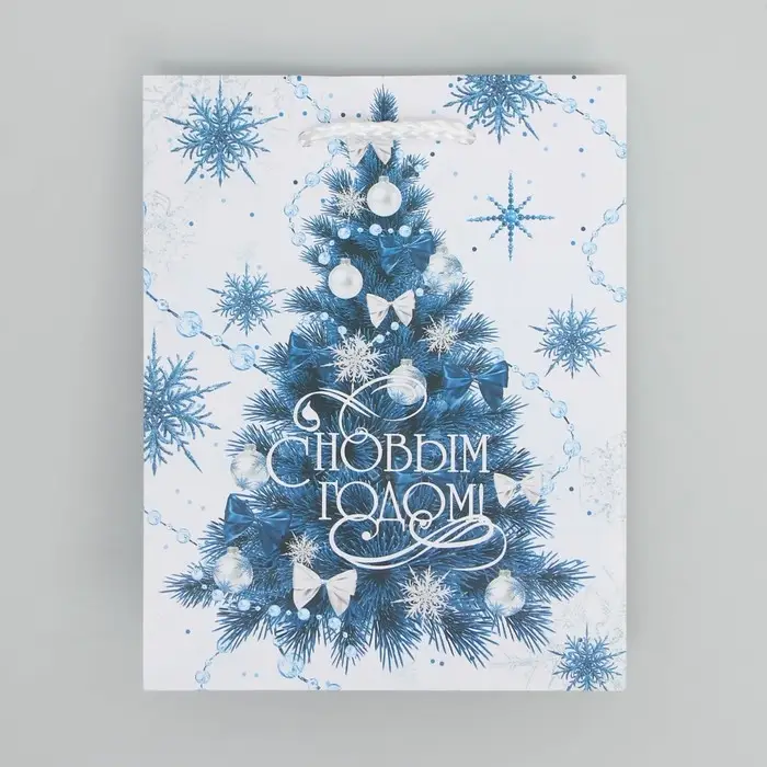 Пакет подарочный новогодний ламинированный «Серебро», S 12 х 15 х 5.5 см Пакет подарочный новогодний ламинированный «Серебро», S 12 х 15 х 5.5 см