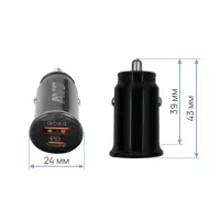 Автомобильное ЗУ AVS UC-614, 1 QC USB/1 PD Type-C, 3.0 А, 20 Вт (A40840S)