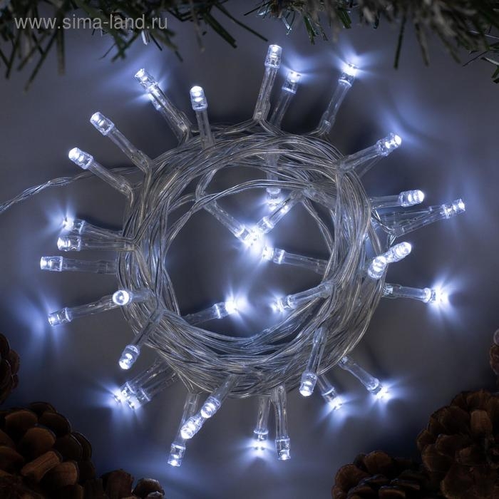 Гирлянда &laquo;Нить&raquo; 4 м, IP20, прозрачная нить, 40 LED, 2 режима, батарейки AAх3 (нет в комплекте), свечение белое
