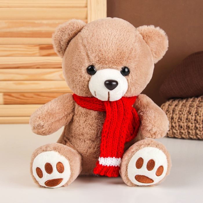 Мягкая игрушка «Мишка в шарфе», 24 см, цвет коричневый Мягкая игрушка «Мишка в шарфе», 24 см, цвет коричневый