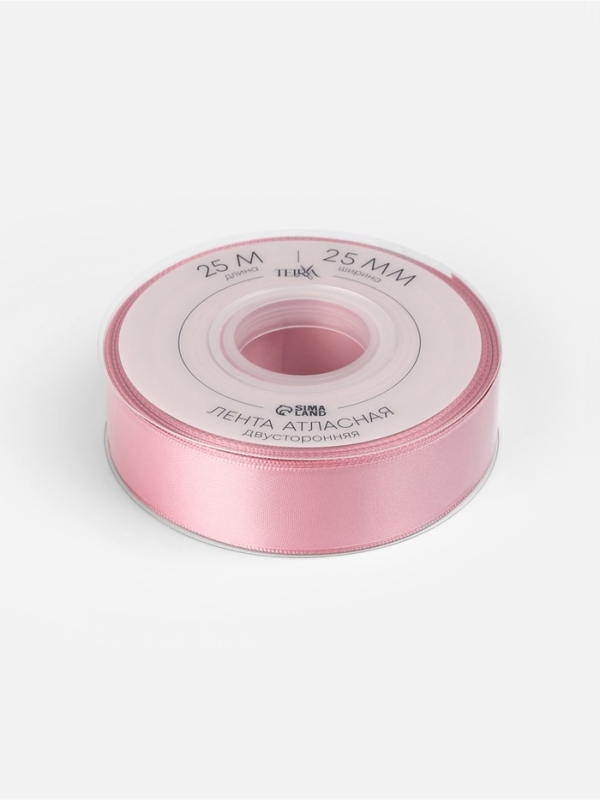 Лента атласная двухсторонняя №158 25мм*25±1м сакура TR