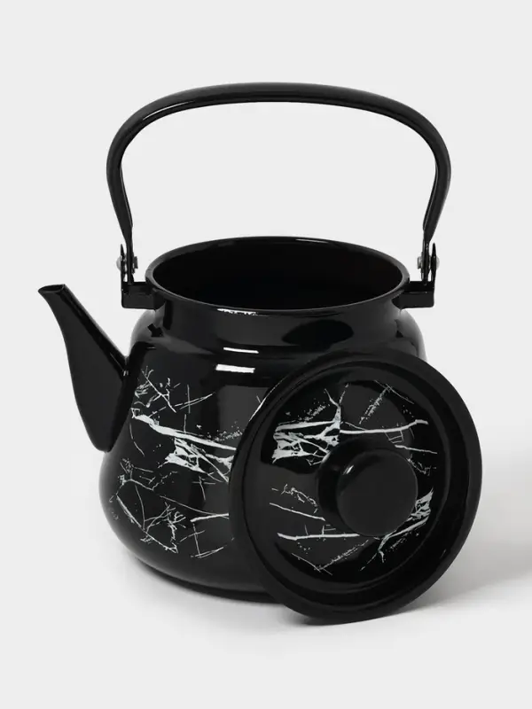 Чайник кон. с мет.р. 3,5л (черная)Черный мрамор Чайник кон. с мет.р. 3,5л (черная)Черный мрамор
